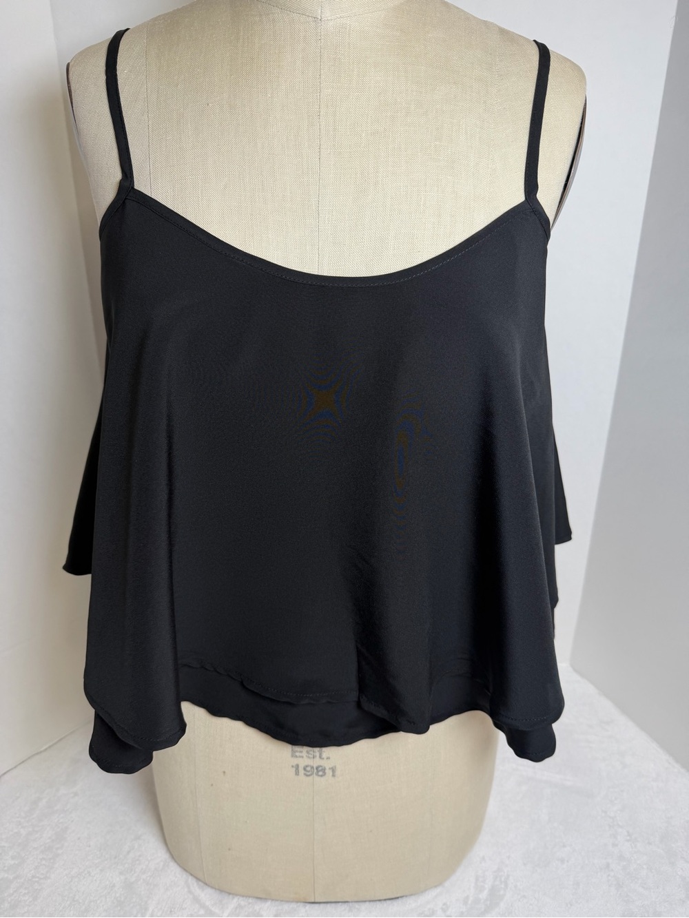 Hollister Black Spaghetti-Strap Swing Cami Top - Women Size Small